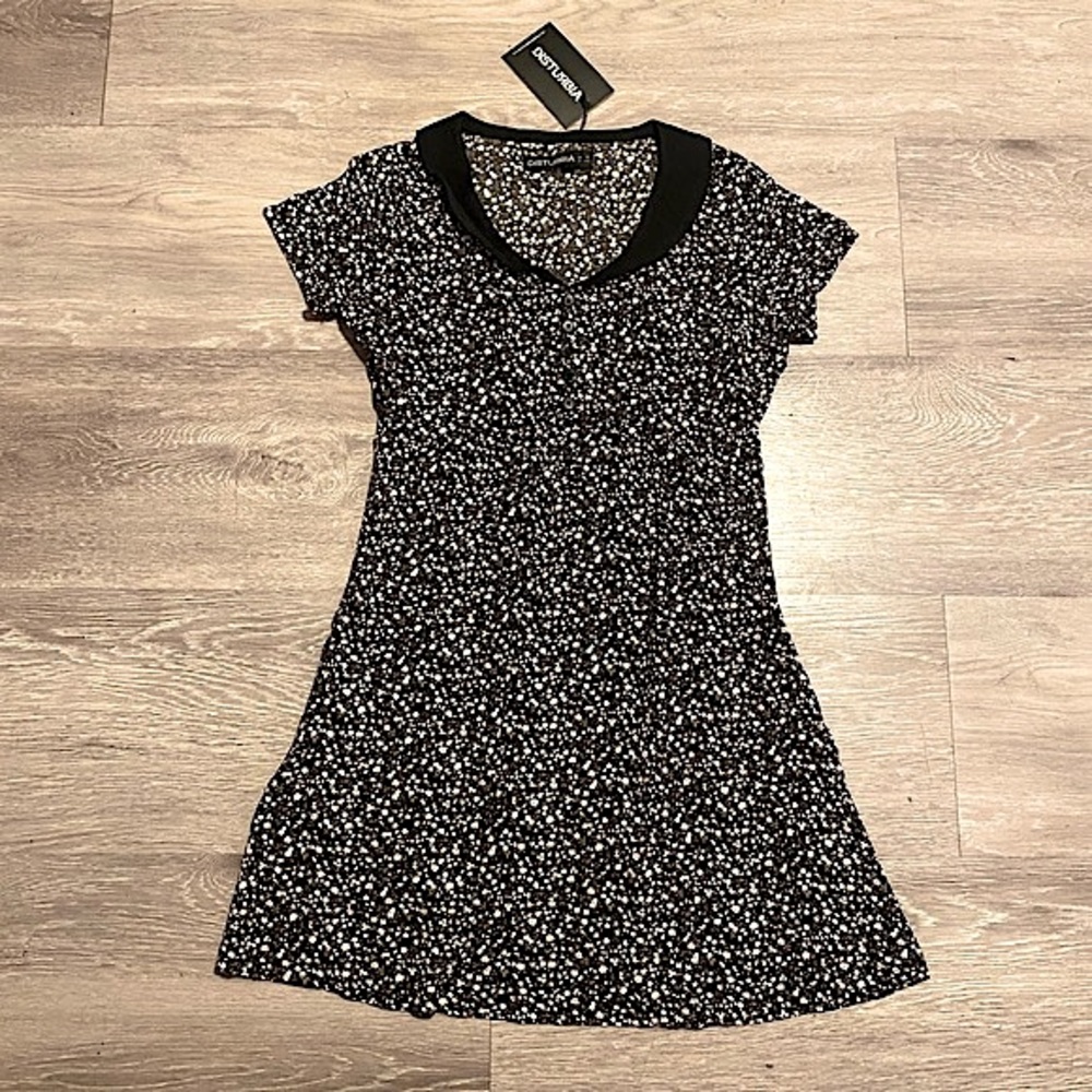 🦋 DISTURBIA (NWT) • Collared Floral Mini Dress • Size Small / US4 / Size UK8